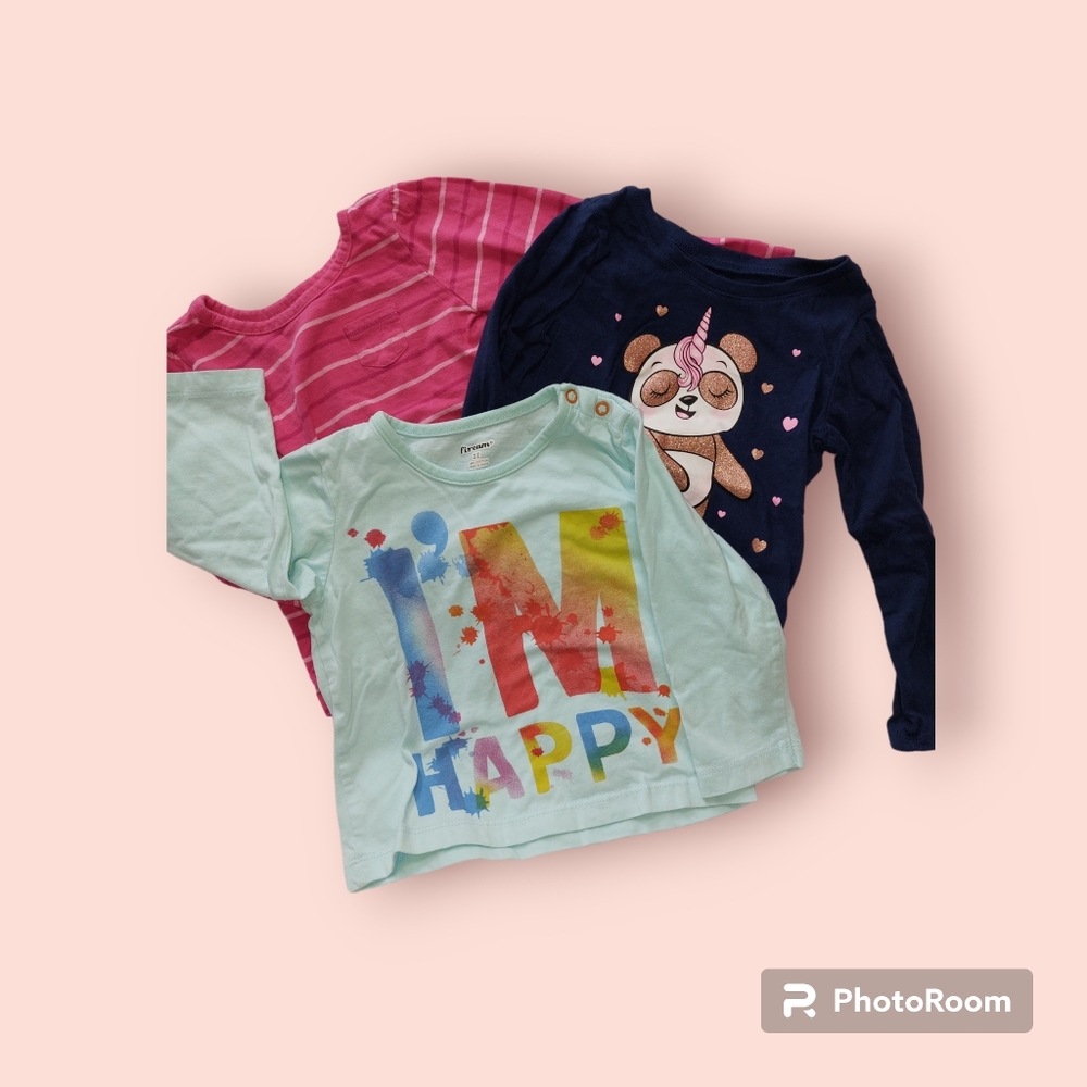 Lightweight Long-Sleeve Little Girls Ts, Size 2T